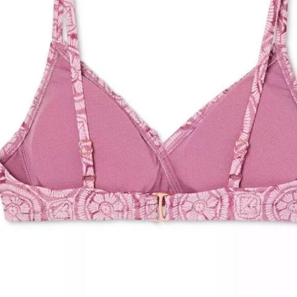 Shade & Shore Pink Ruffle Asymmetrical Bikini 2 Piece Summer Cute Set NWT - Picture 10 of 15